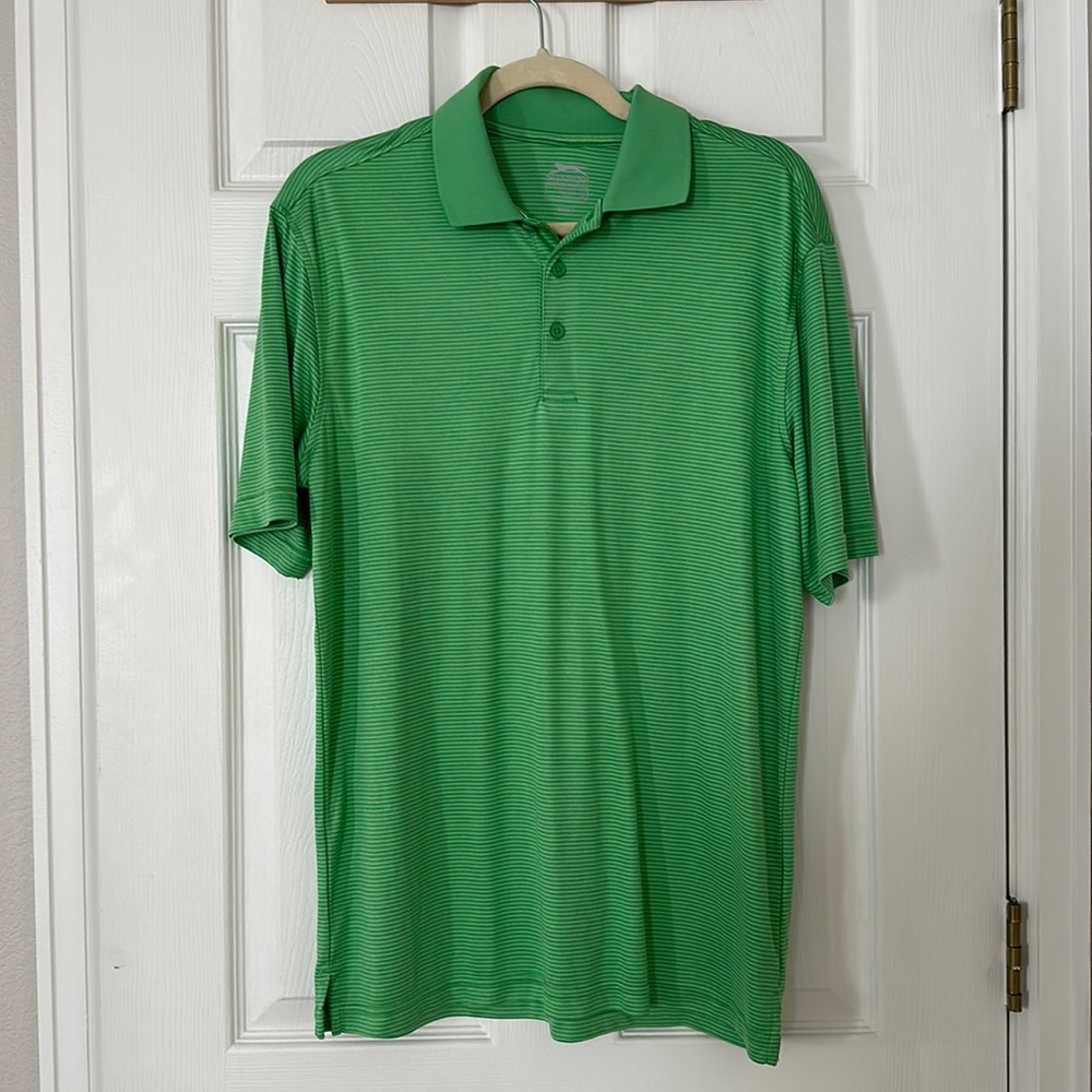 Slazenger Mens Green Stripe Golf Polo Size M